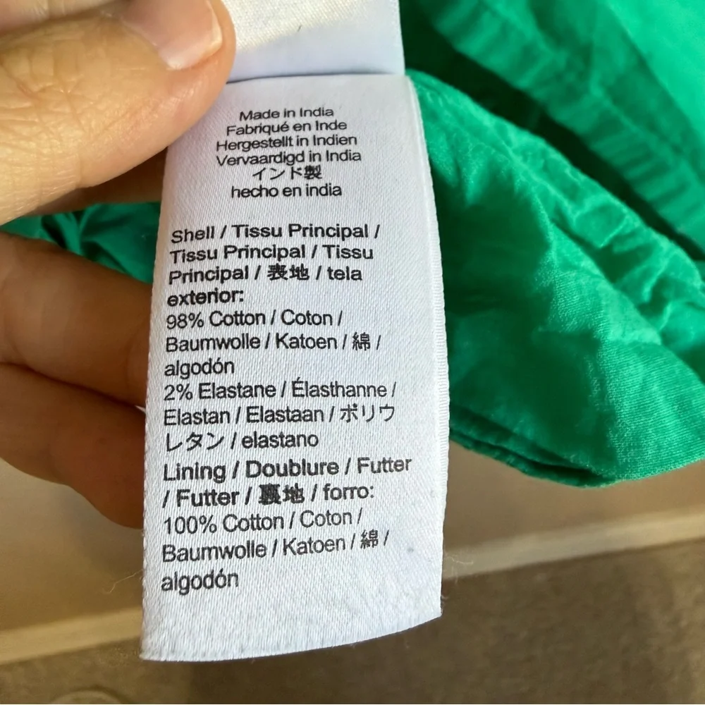 J.Crew Green Sleeveless Ruffles Tiered Poplin Midi A-Line Tank Dress Size 4